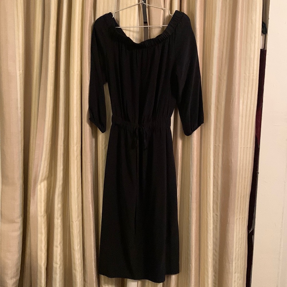 Babaton Aritzia black silk dress M